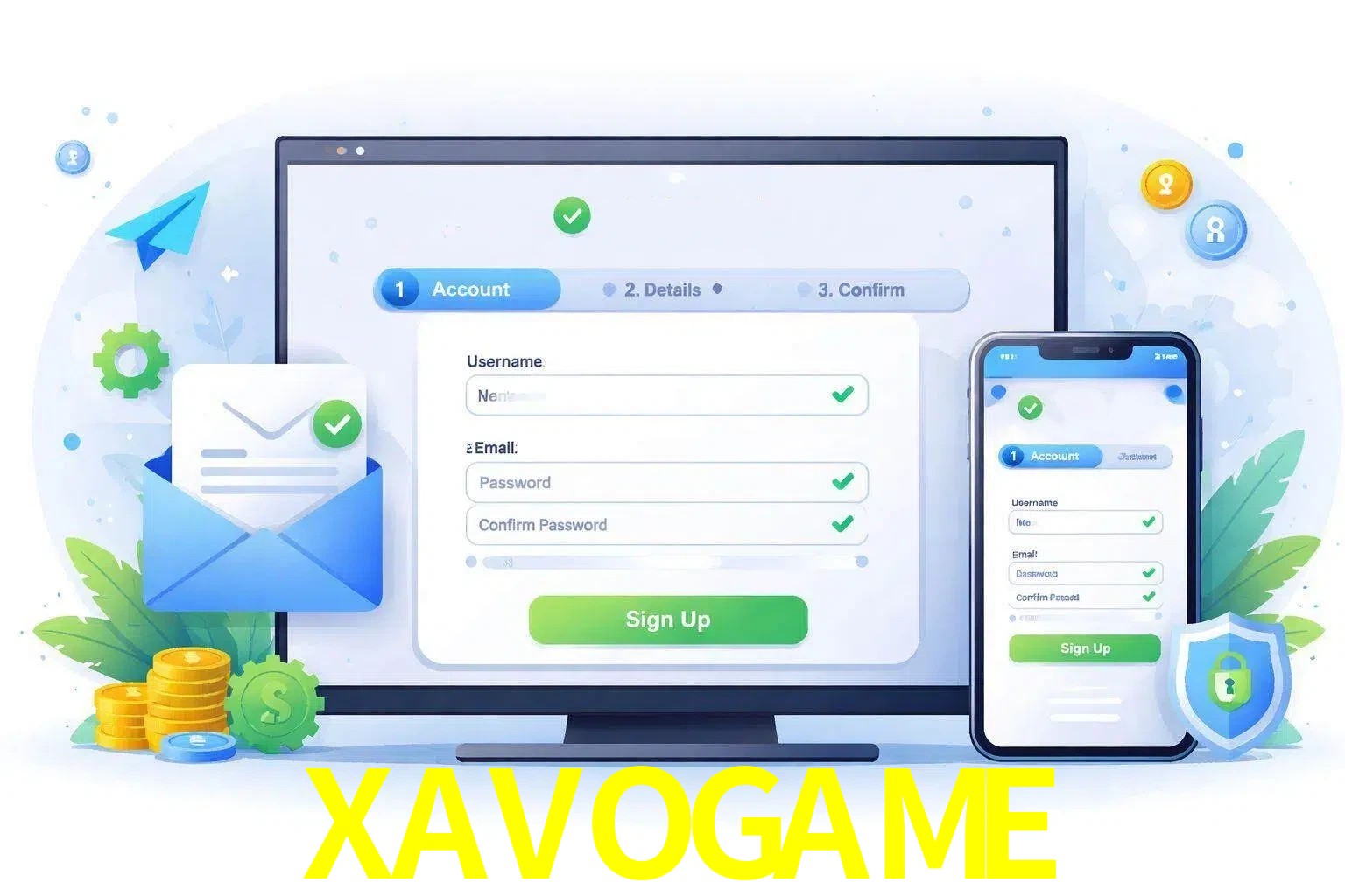 Registro de nuevo usuario y configuración de cuenta XAVOGAME